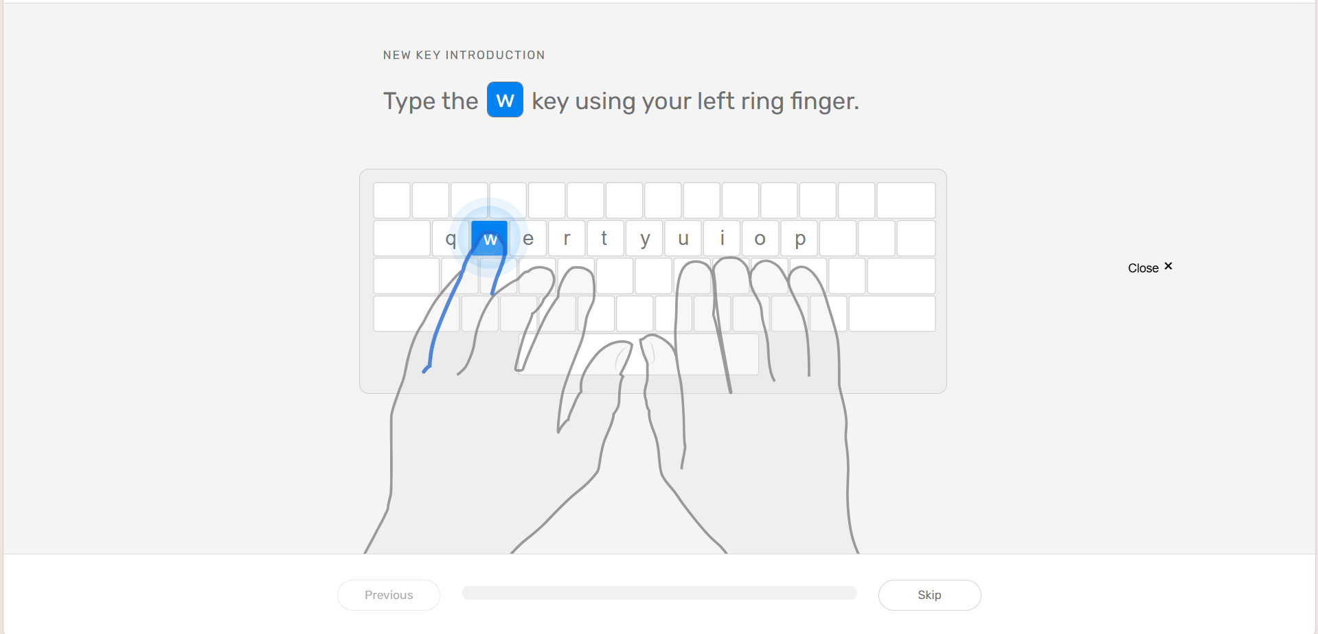 typing club introducing w key